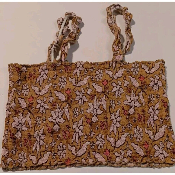 Aerie Cute Cropped Floral Fall Boho Y2K Fall Colored Top Large - Picture 7 of 7